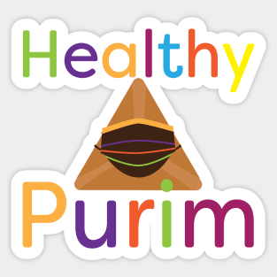 Funny colorful healthy Purim greeting Sticker